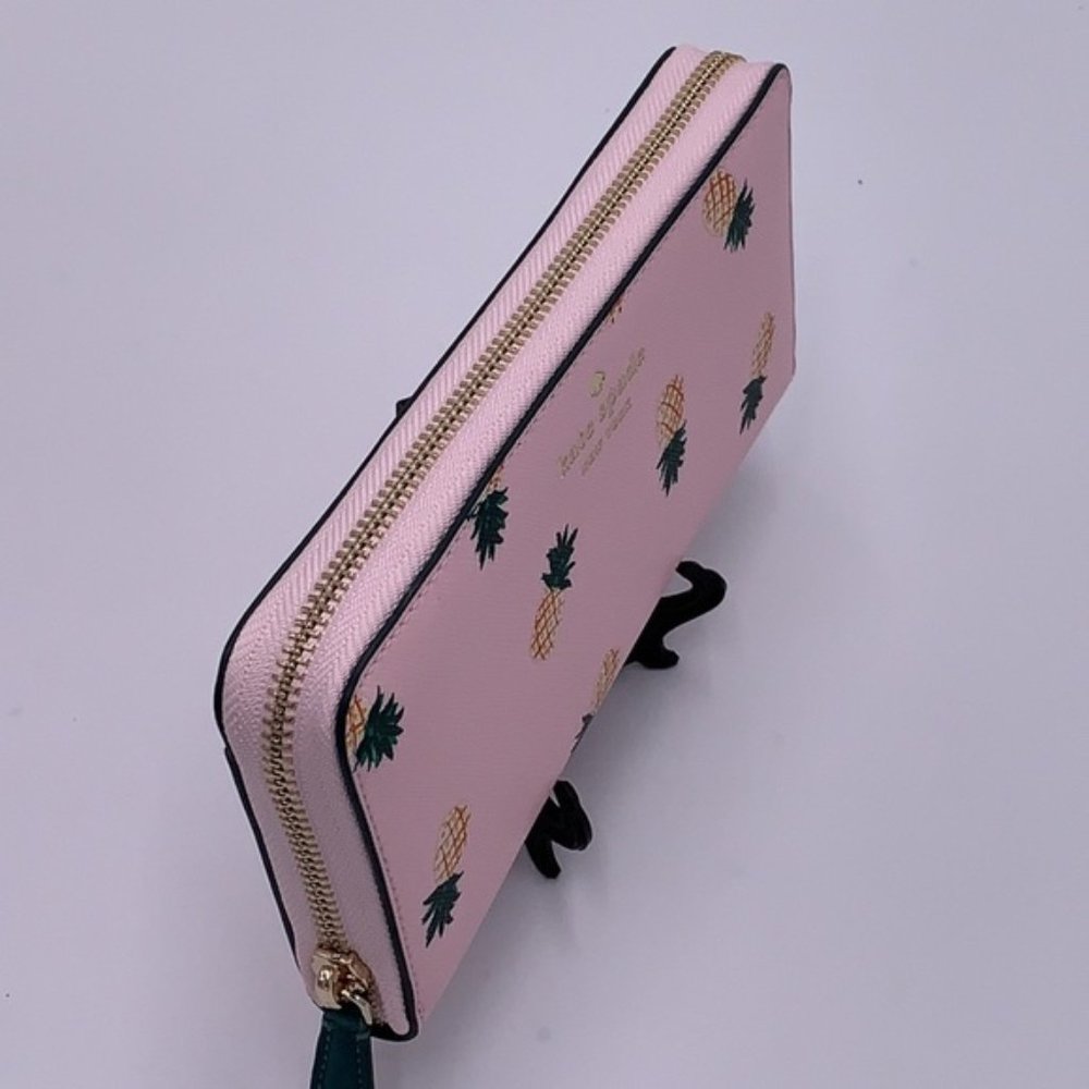 Kate Spade Pineapple Printed Large Continental Wallet Pink Multi - Picture 4 of 16